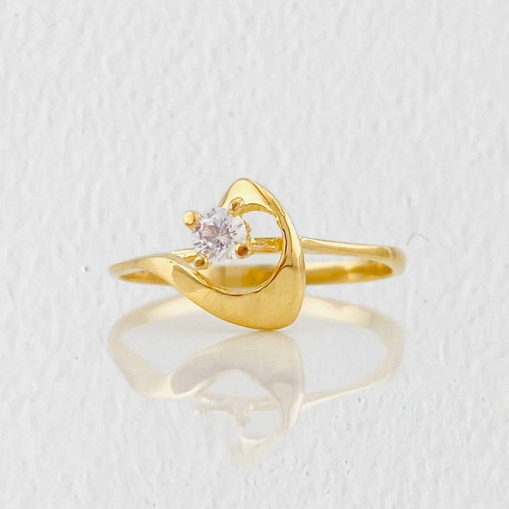 Anillo Solitario Ola 1.4g / T5 3/4 Oro Amarillo 18K