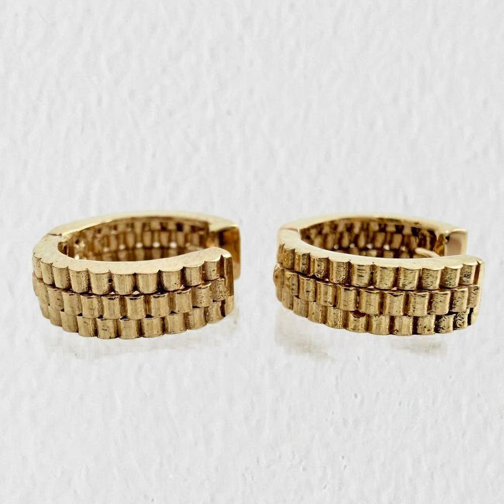 Candongas Carril Rustico 4.05gr / 1.1cm / Oro Amarillo 18K