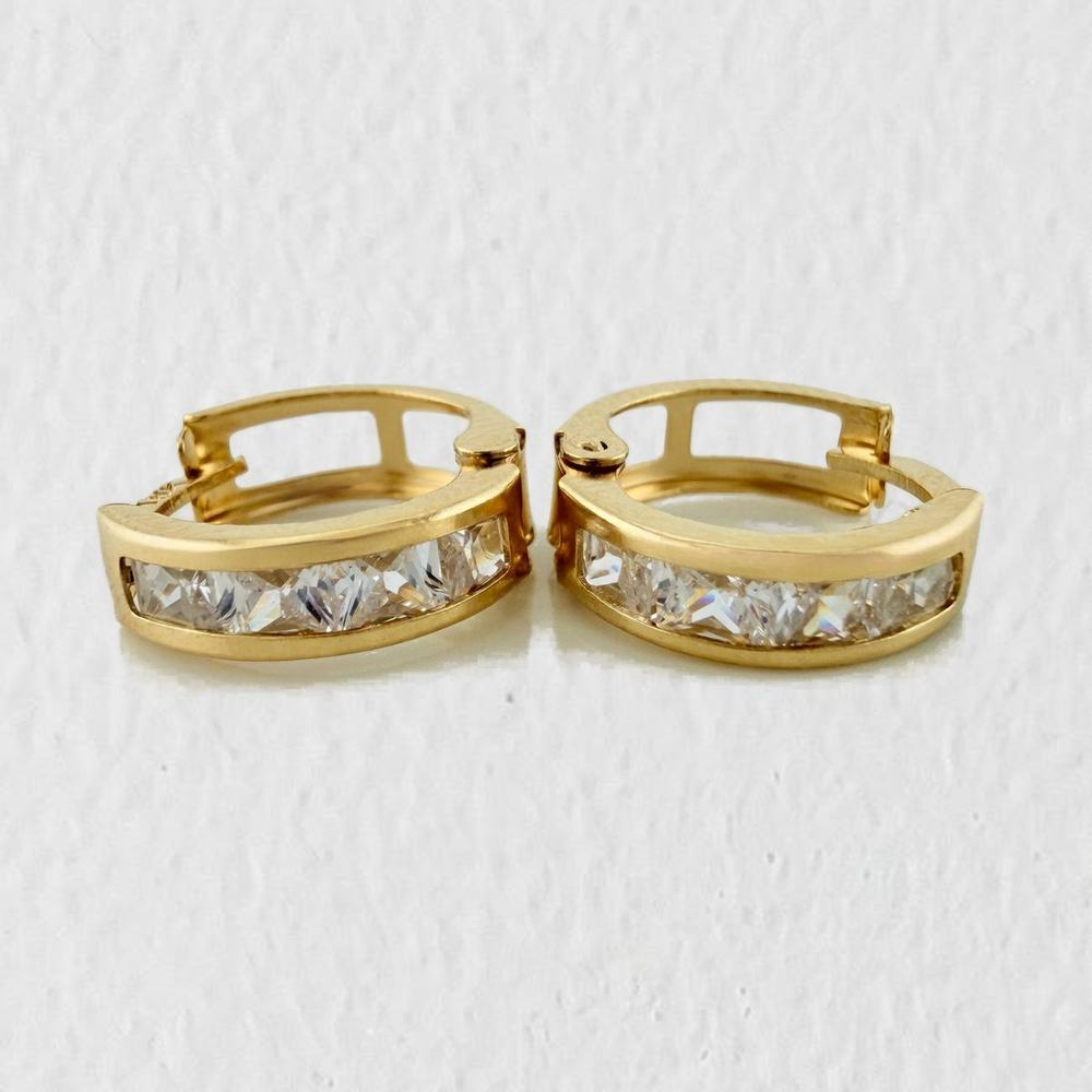 Candongas Carril 1.75 g / 1.3 cm Oro Amarillo 18K