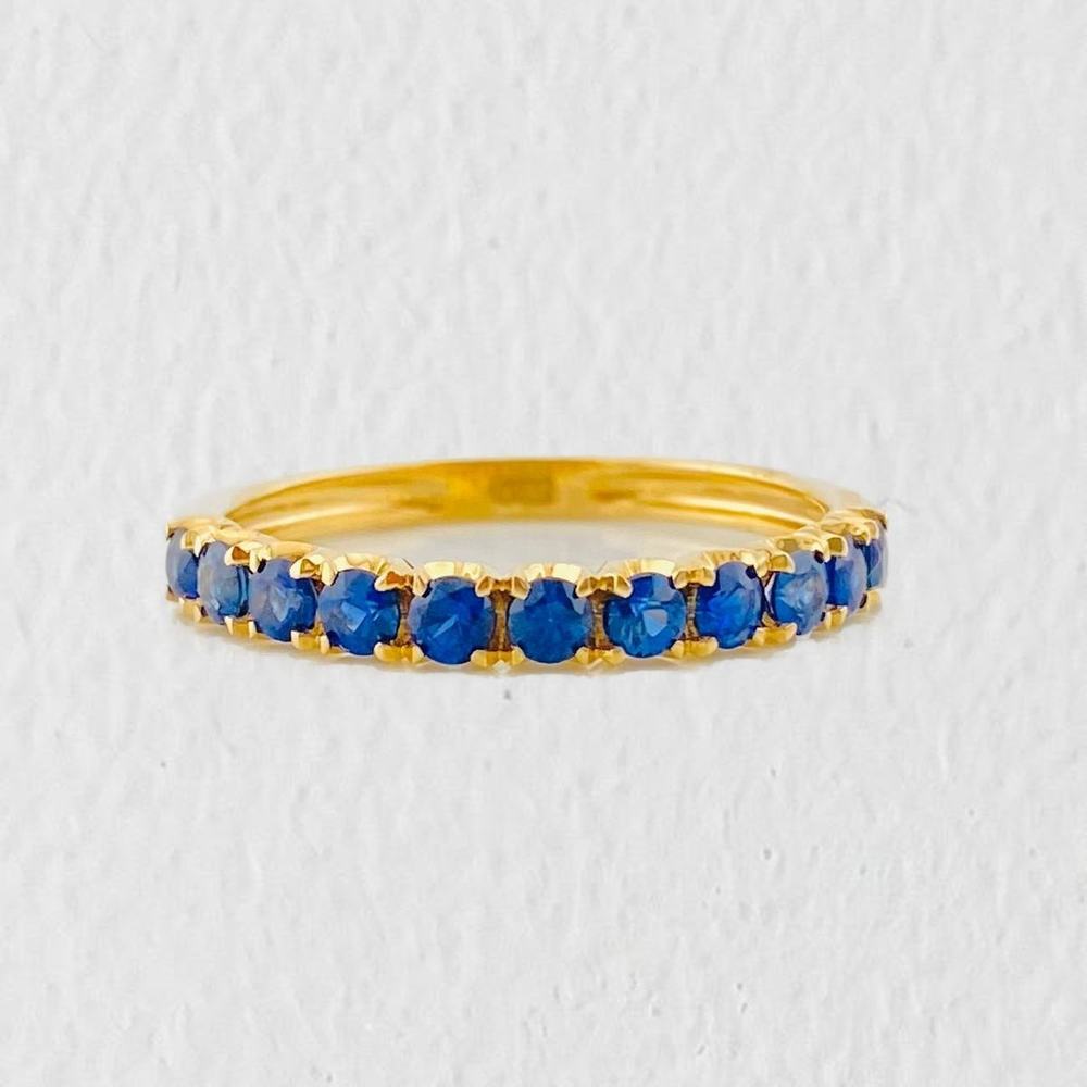 Anillo Churumbela Zafiros 0.68pts 2.1g / T6 3/4 Oro Amarillo 18K
