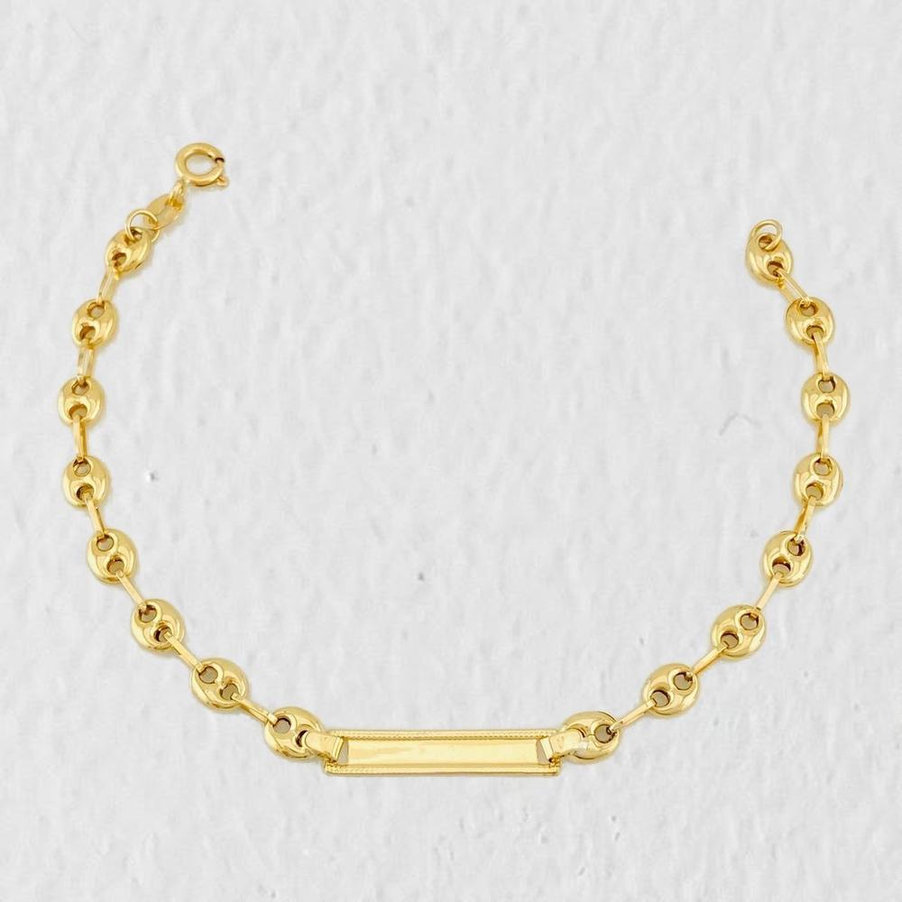 Pulso Bebé GC Placa Rectangular Trenzada 1.85g / 15cm / 3.56mm Oro Amarillo 18K