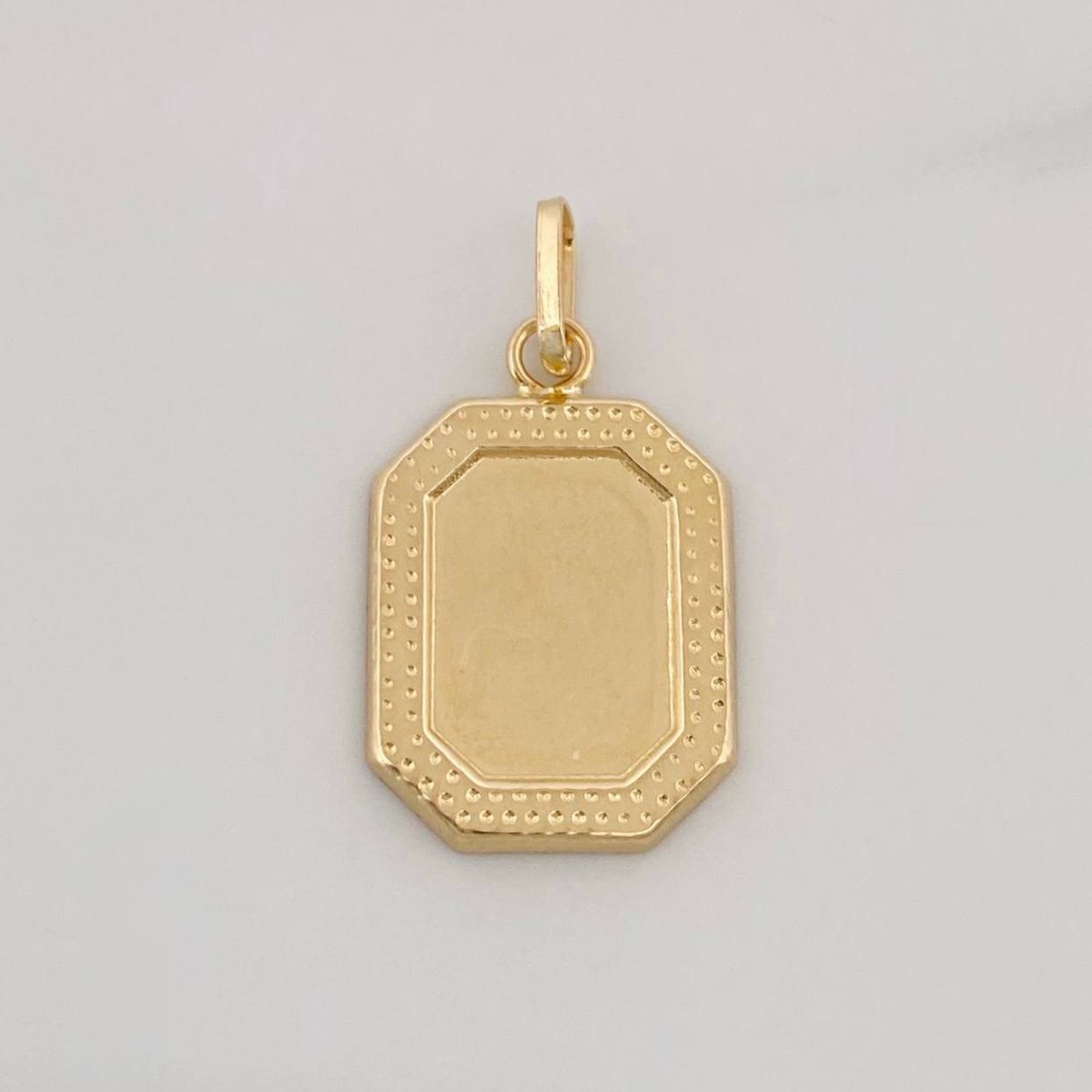 Dije Placa Marco Bordeado 0.6g / 2.3cm Oro Amarillo 18K - Oro Amarillo / 0.6