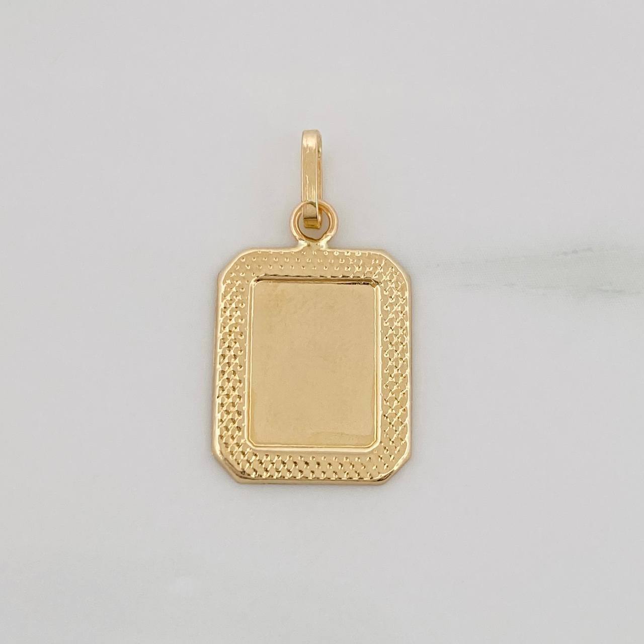 Dije Placa Cuadrada Marco Bordeado 0.55g / 2cm Oro Amarillo 18K - Oro Amarillo / 0.55