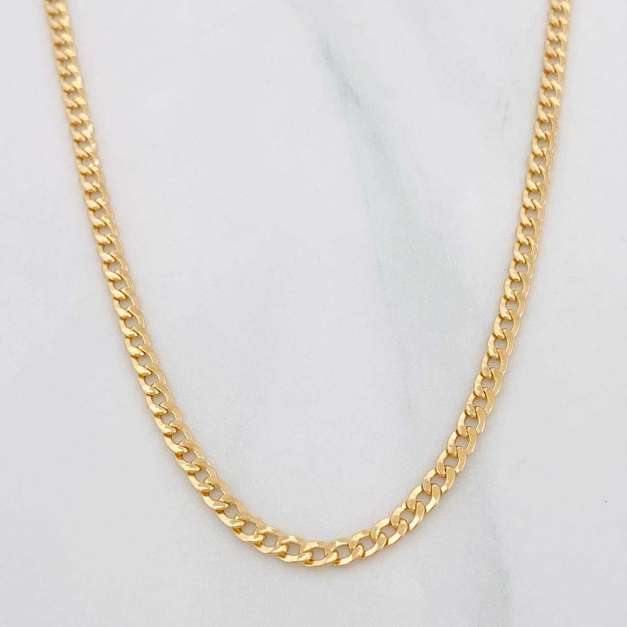 Cadena Cubana de oro amarillo 18K, 60 cm