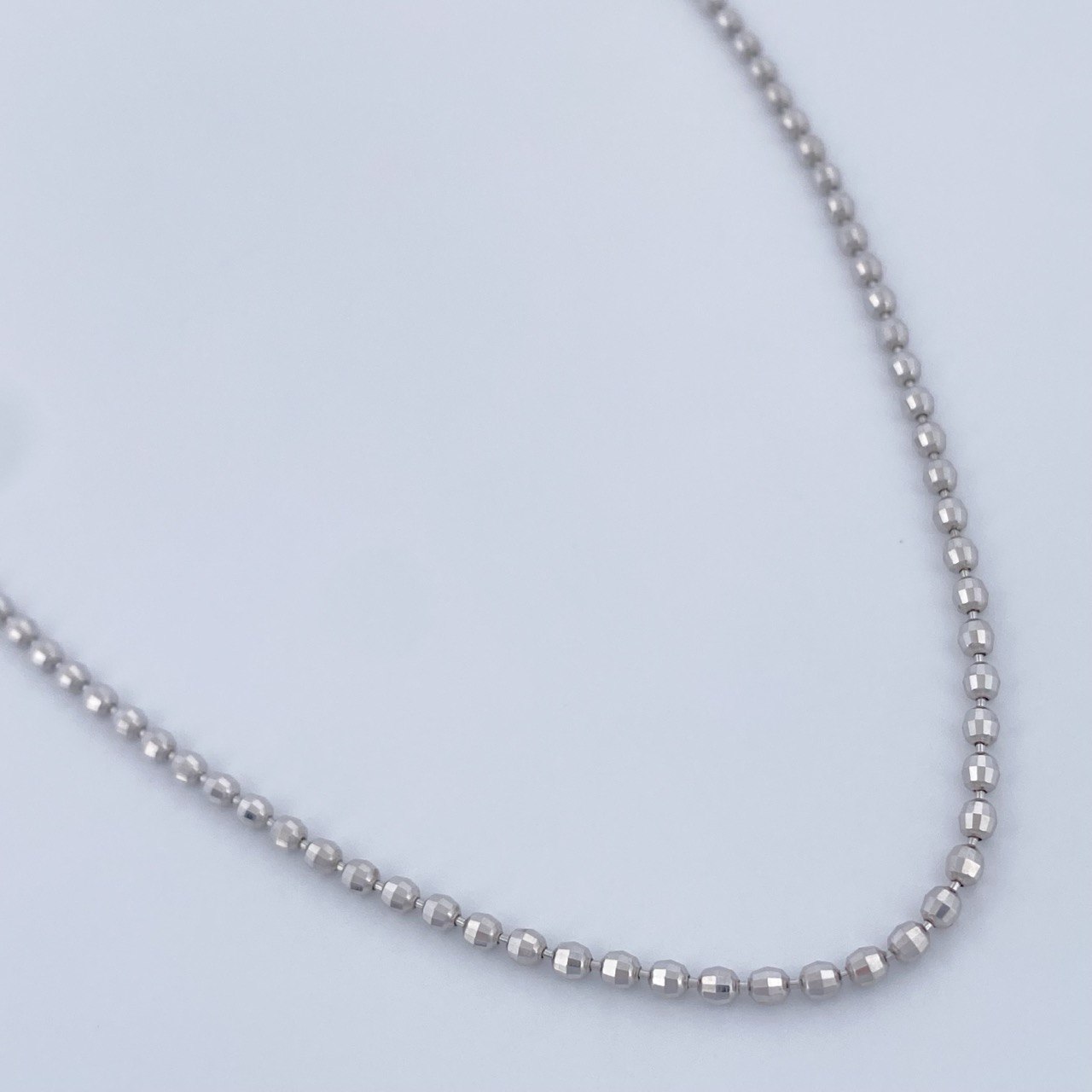 Cadena Militar de oro blanco 18K de 40 cm
