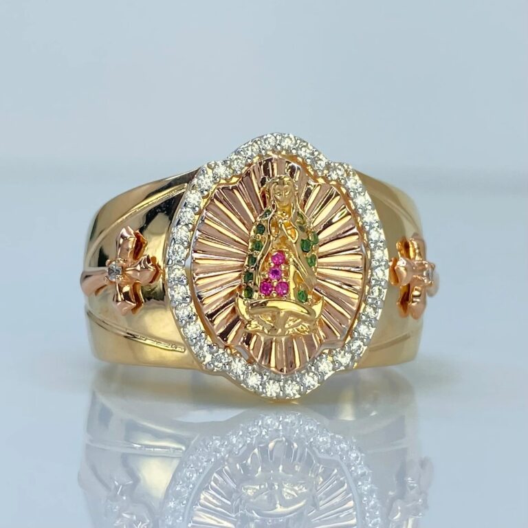 Anillo Virgen de Guadalupe Diamantada con circones blancos