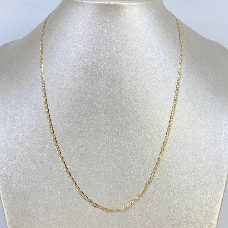 Cadena Escalera Plana Diamantada en oro 18K