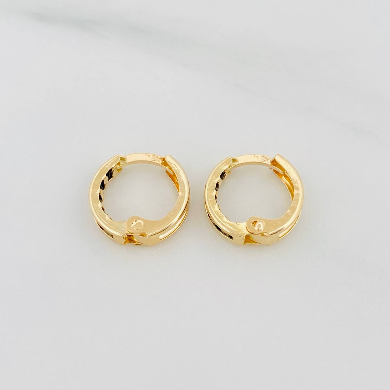 Candongas Carril en oro amarillo 18K
