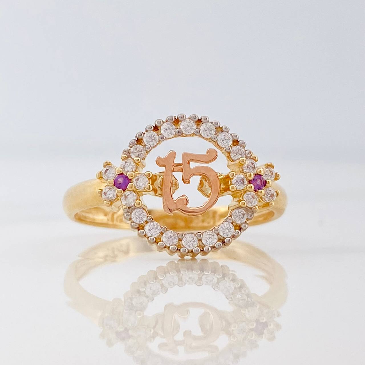Anillo 15s Circulo 2.75g / T6 1/2 Tres Oros 18K - Oro Amarillo / Oro Blanco / Oro Rosa / 2.75 / 6 1/2