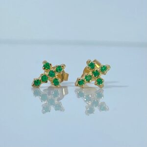 Topos Espiga en oro 18K con esmeraldas